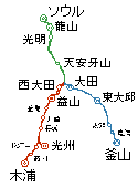 韓国新幹線・路線図