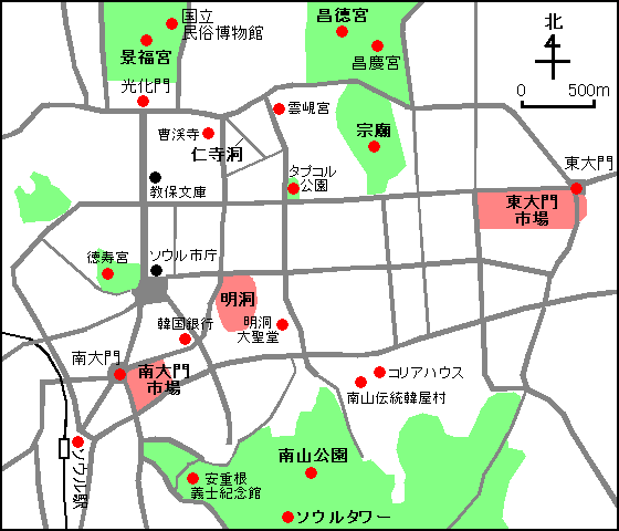 ソウルの地図